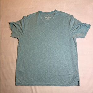 Tommy Bahama Men's Short Sleeve V-Neck Tee in Aqua Heather